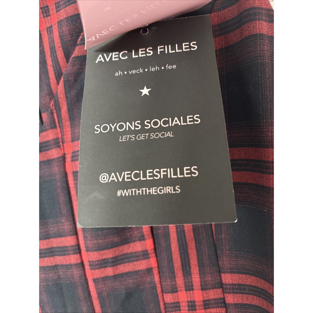 NWT Avec Les Filles Dress Red Plaid Sleeveless Womens Size 6 Goth Punk Uniform - Picture 10 of 11